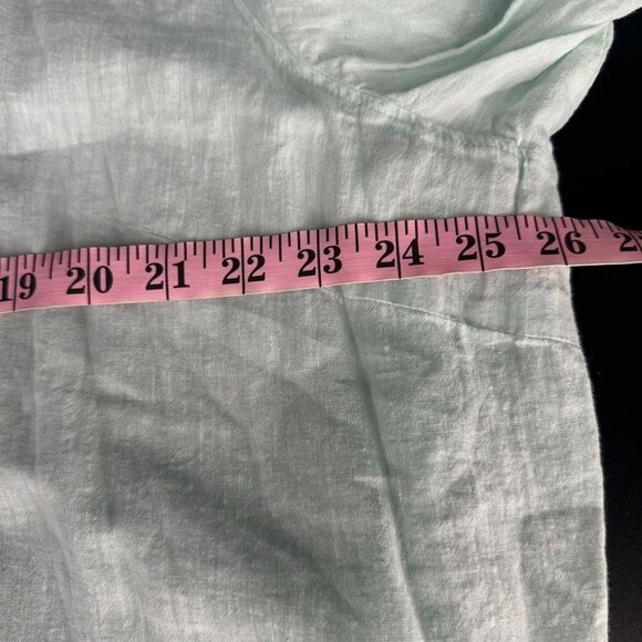 Lane Bryant Sea Foam Green Roll Up Sleeve Plus Size 22/24 Linen Top - Picture 6 of 8
